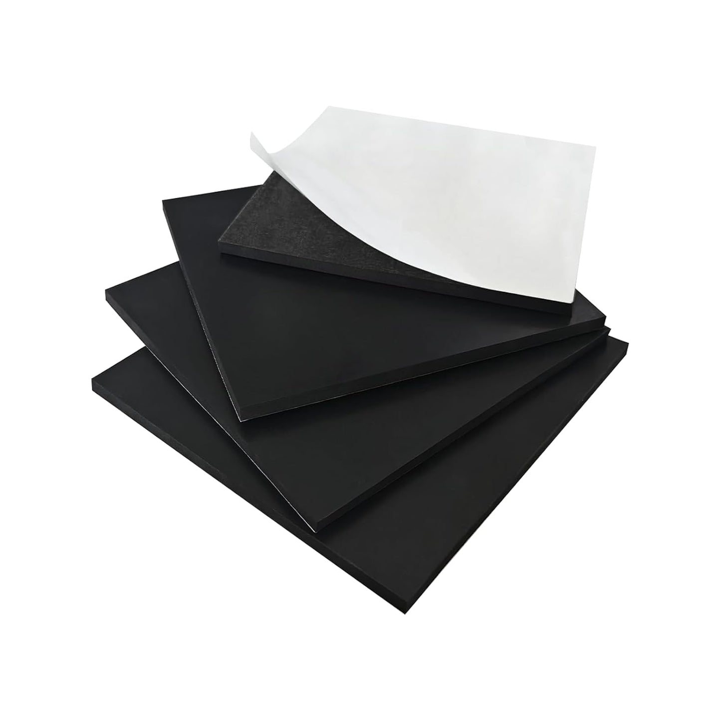 4 Pieces Neoprene Rubber Pads with Adhesive Backing 1/4 in Thick x 6 in x 6 in, Anti Vibration Pads, Rubber Block for Anti-Slip, Shock Absorption, Protection