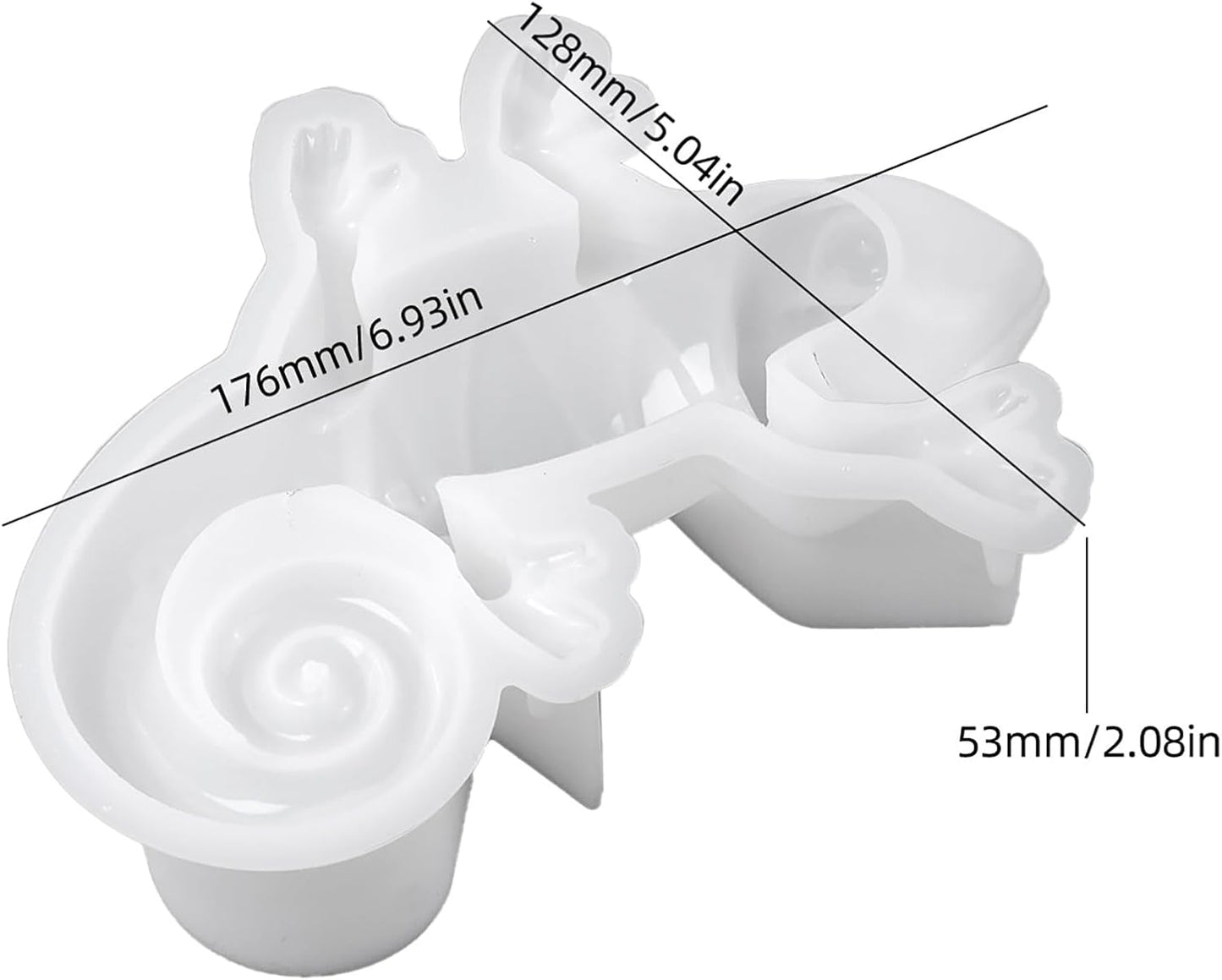 Lizard Animal Cylinder Candle & Resin Mold - Resin Casting Silicone Molds for Home Decor & Candle Making Wave Spiral Mold