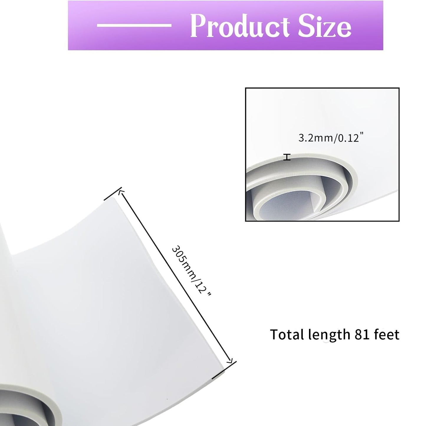 Closed Cell Neoprene Foam Rubber Sheet with Adhesive - 81 x 12 x 1/8 Inch Multi-Function Insulation, Soundproofing, and Weatherproof Foam Padding Easy Cut DIY, White