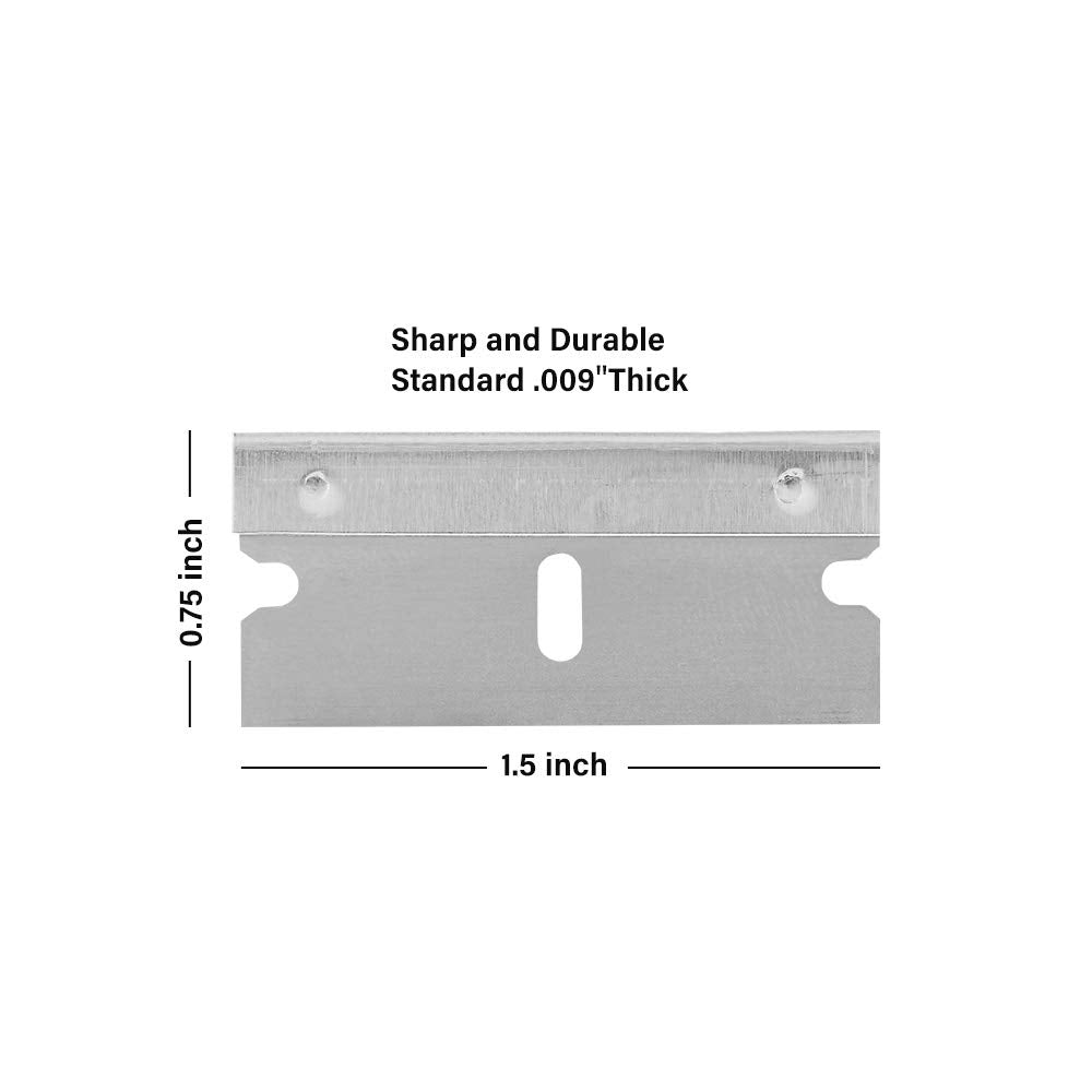 WEGAZ-100PCS Single Edge Razor Blades,Industrial Safety Razor Blades,Individually Packed, Used for Scrapers and Cutting Tools