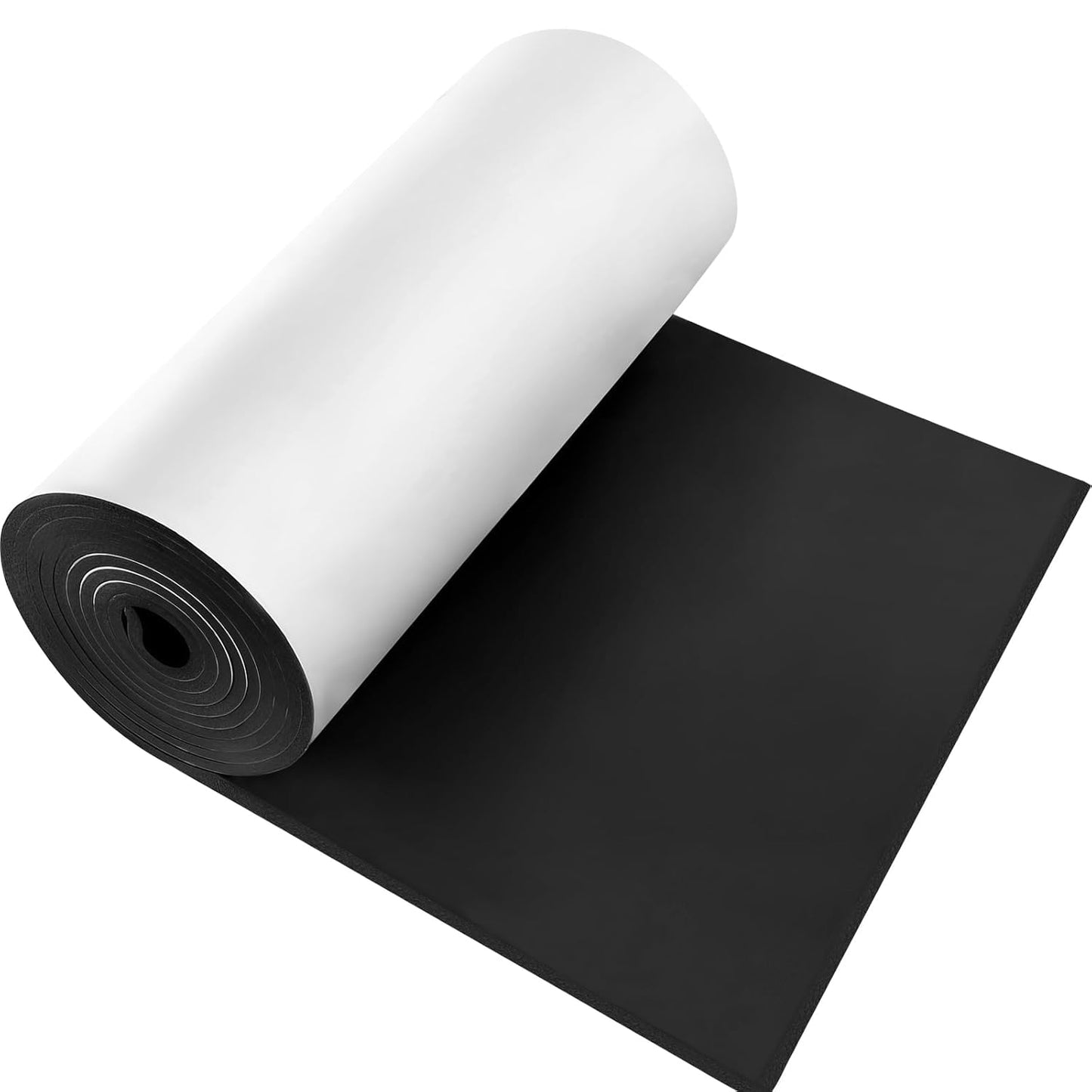 Adhesive Foam Padding Roll Closed Cell Sponge Neoprene Insulation Board Foam Sheet Pad with Sticky Back for Anti Vibration, Anti-Slip, DIY Crafts, Gaskets, Cosplay, Costume (Black, 12x59x3/4 inch)