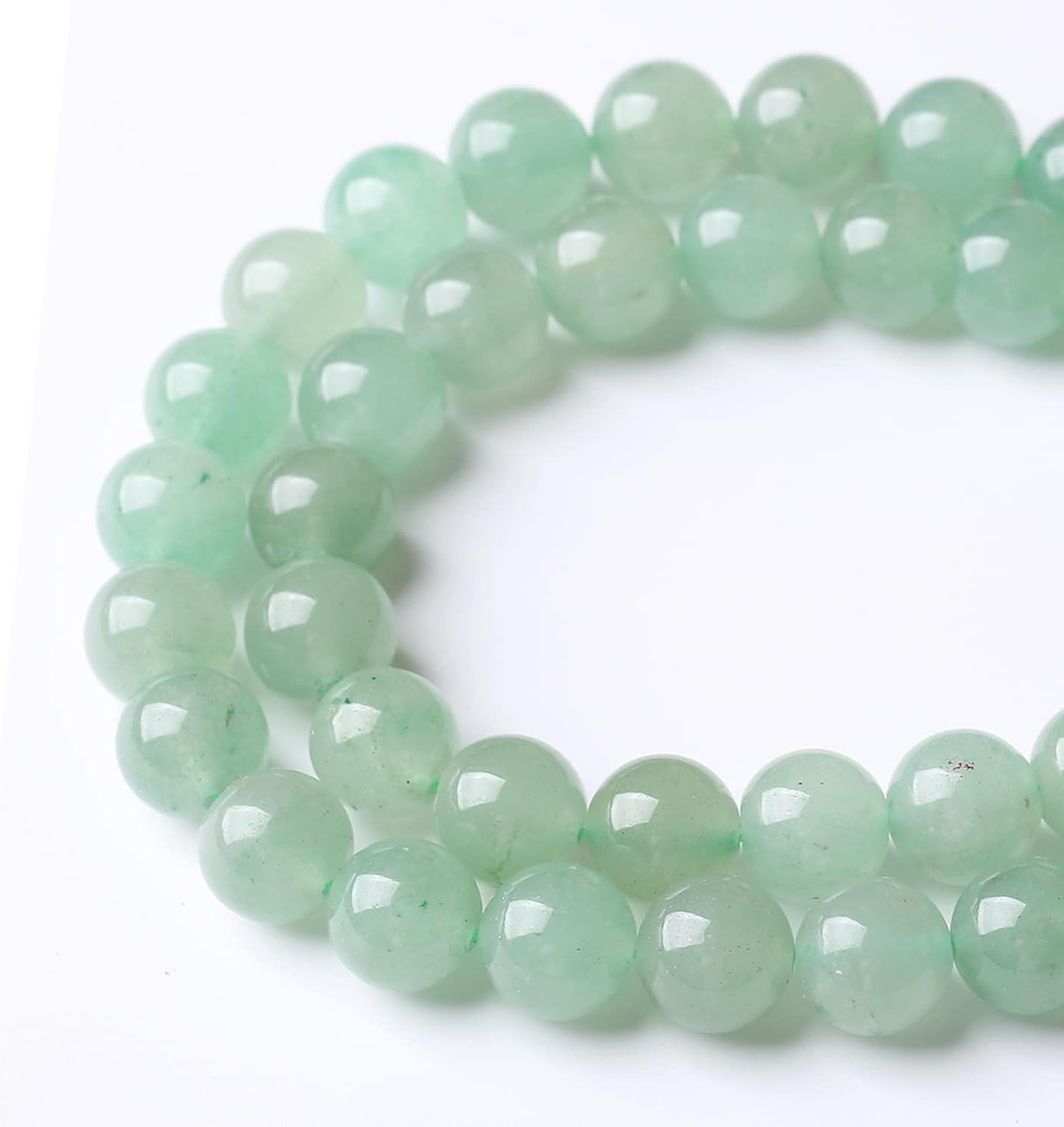 90PCS 4MM Green Aventurine Natural Gemstone Round Stone Beads for Jewelry Making DIY Energy Stone Healing Power Bracelet 15"