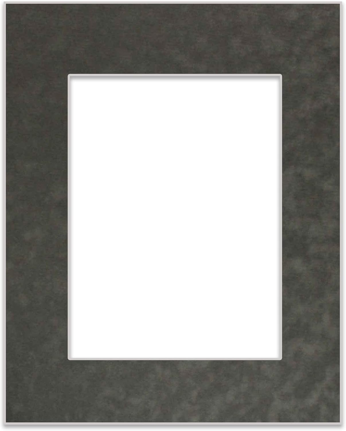 Poster Palooza 8.5x11 Mat Bevel Cut for 7x9 Photos - Acid Free Dark Grey Suede Precut Matboard - For Pictures, Photos, Framing - 4-ply Thickness