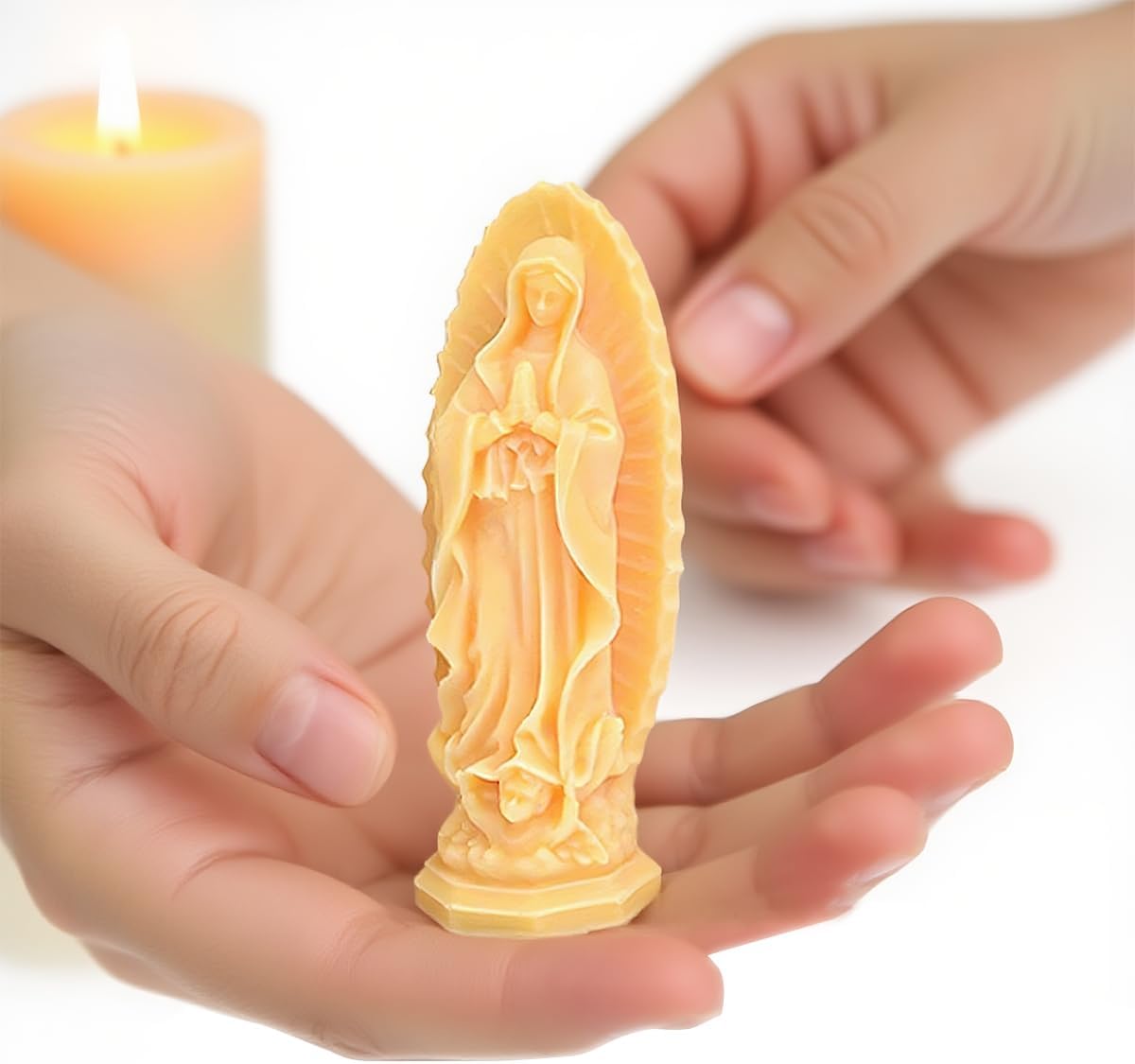 Virgin Mary Silicone Candle Molds, Religious 3D Virgin Mary Statue Molds for Resin Casting, DIY Aromatherapy Candles Wax and Plaster Epoxy Polymer Concrete Clay Sculpture Home Decoration