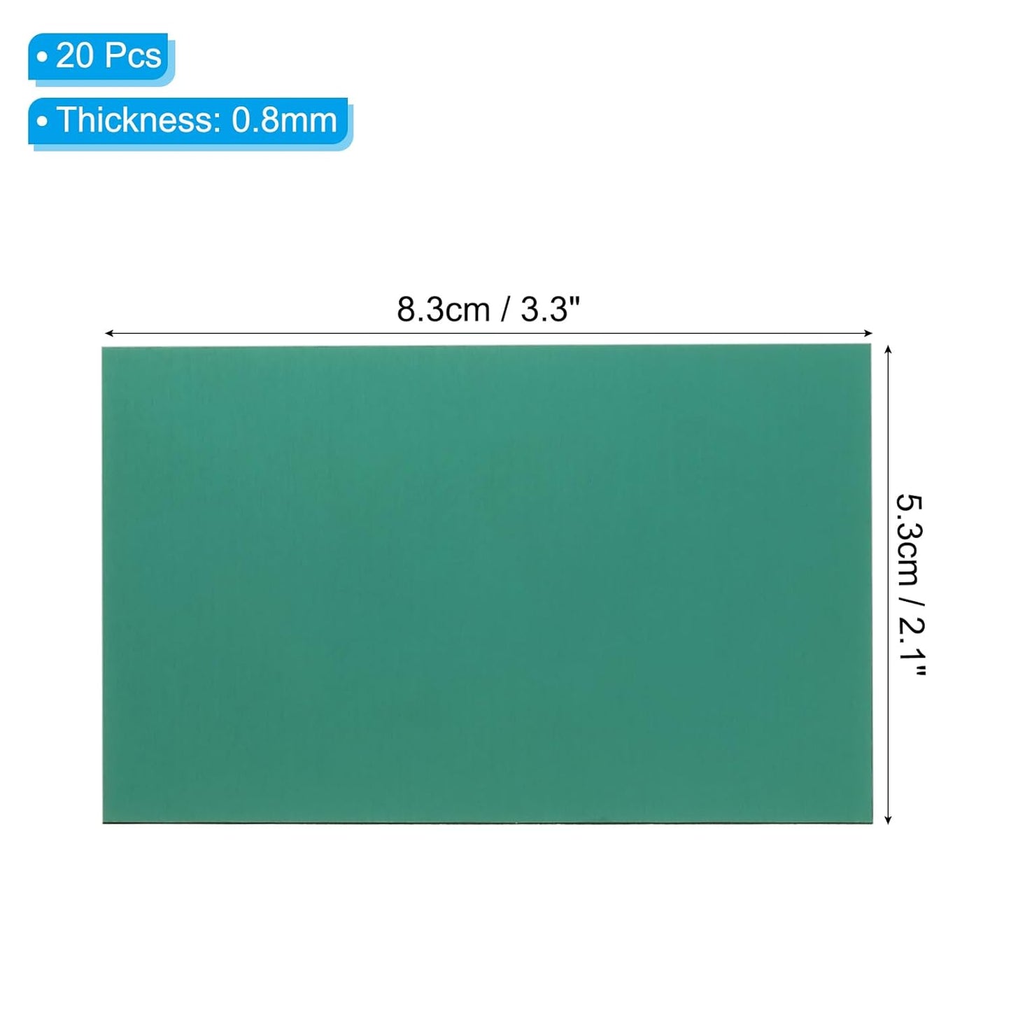 PATIKIL 2.1x3.3 Inch Anodized Aluminum Sheet Metal, 20Pcs Laser Plates Engraving Blanks 0.5MM Thin Rectangle for Crafting DIY House Laser Engraving, Green