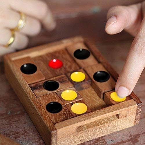 Setting Sun: STEM Sliding Block Puzzle AKA Huarong Dao or Klotski from SiamMandalay with SM Gift Box(Pictured) Improve Critical Logical Thinking with an Eco Friendly Handmade Educational Game
