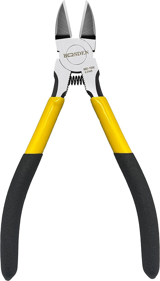 BOOSDEN Wire Cutter,6.5 inch Side Cutters,Spring Loaded Wire Cutters for Crafting,Flush Cutter,Ultra Sharp for Jewelry Making,Flush Cut Pliers,Dikes Wire Cutters,Floral Wire Cutter,Snips