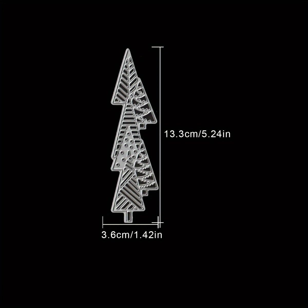 Lapoo Festivals Metal Cutting Die for Scrapbooking - Durable, Cut Stencils for DIY Scrapbook Photo Album Decorative Paper Card, Card Making Supplies, Embossing (Half Christmas Tree 5.2 x 1.4 in)