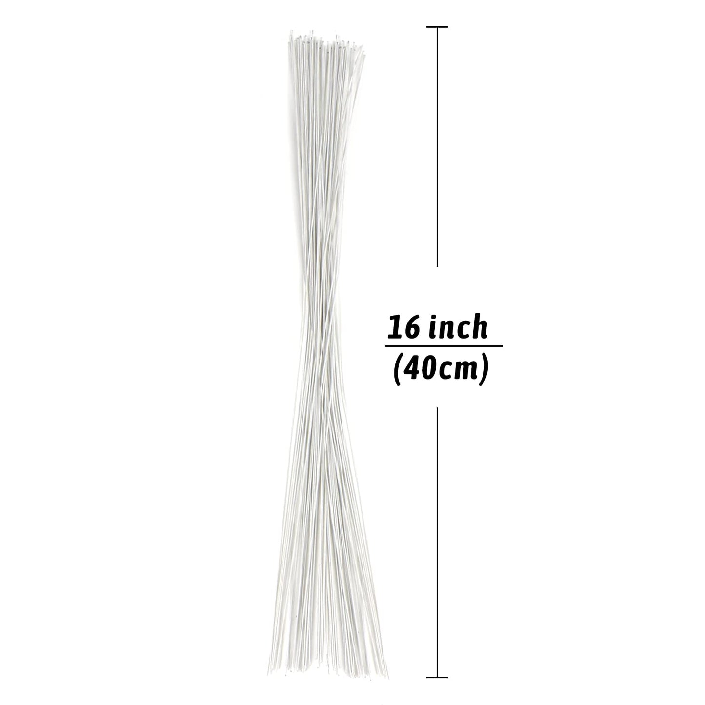 Decora 22 Gauge White Floral Wire 16 inch,50/Package