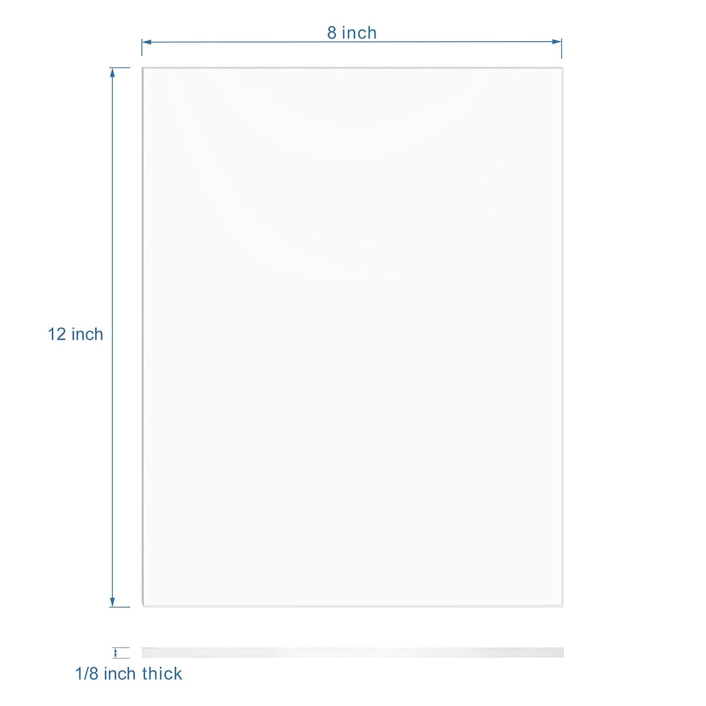 Pack of 10 Clear Acrylic Sheet 8" x 12" Cast Plexiglass Panel 1/8" Thick (3mm) Transparent Plastic Board for Sign, Craft, Display Projects, Laser Cutting, Engraving