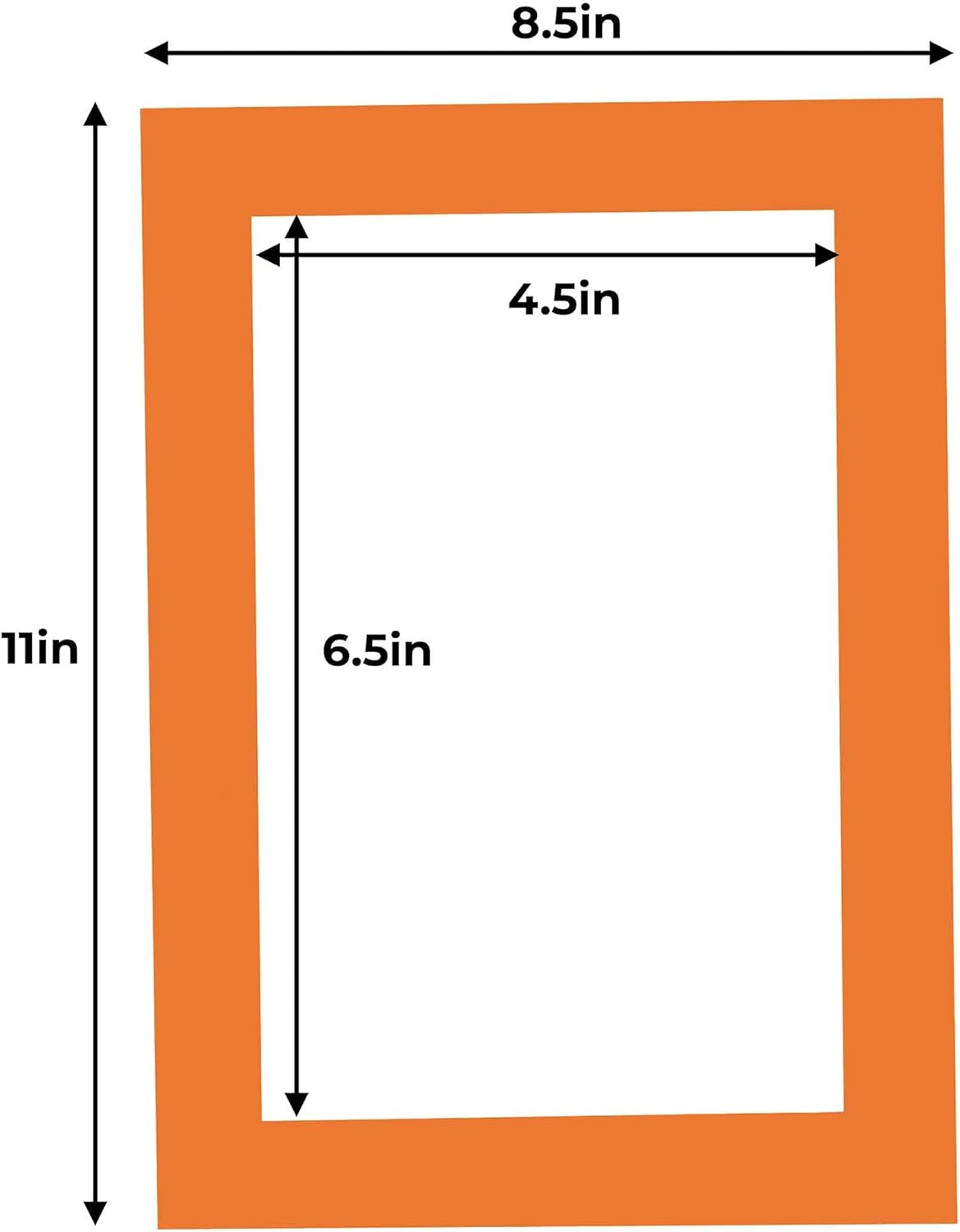 5x7 Mat for 8.5x11 Frame - Precut Mat Board Acid-Free Orange 5x7 Photo Matte Made to Fit a 8.5x11 Picture Frame, Premium Matboard for Family Photos, Show Kits, Art, Picture Framing, Pack of 10 Mats