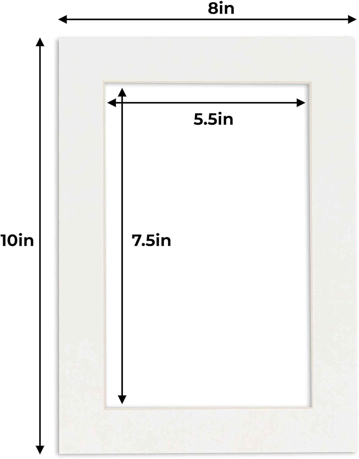 6x8 Mat for 8x10 Frame - Precut Mat Board Acid-Free Show Kit with Backing Board, and Clear Bags Textured White 6x8 Photo Matte Made to Fit a 8x10 Picture Frame Matboard for Framing, Pack of 1 Mat