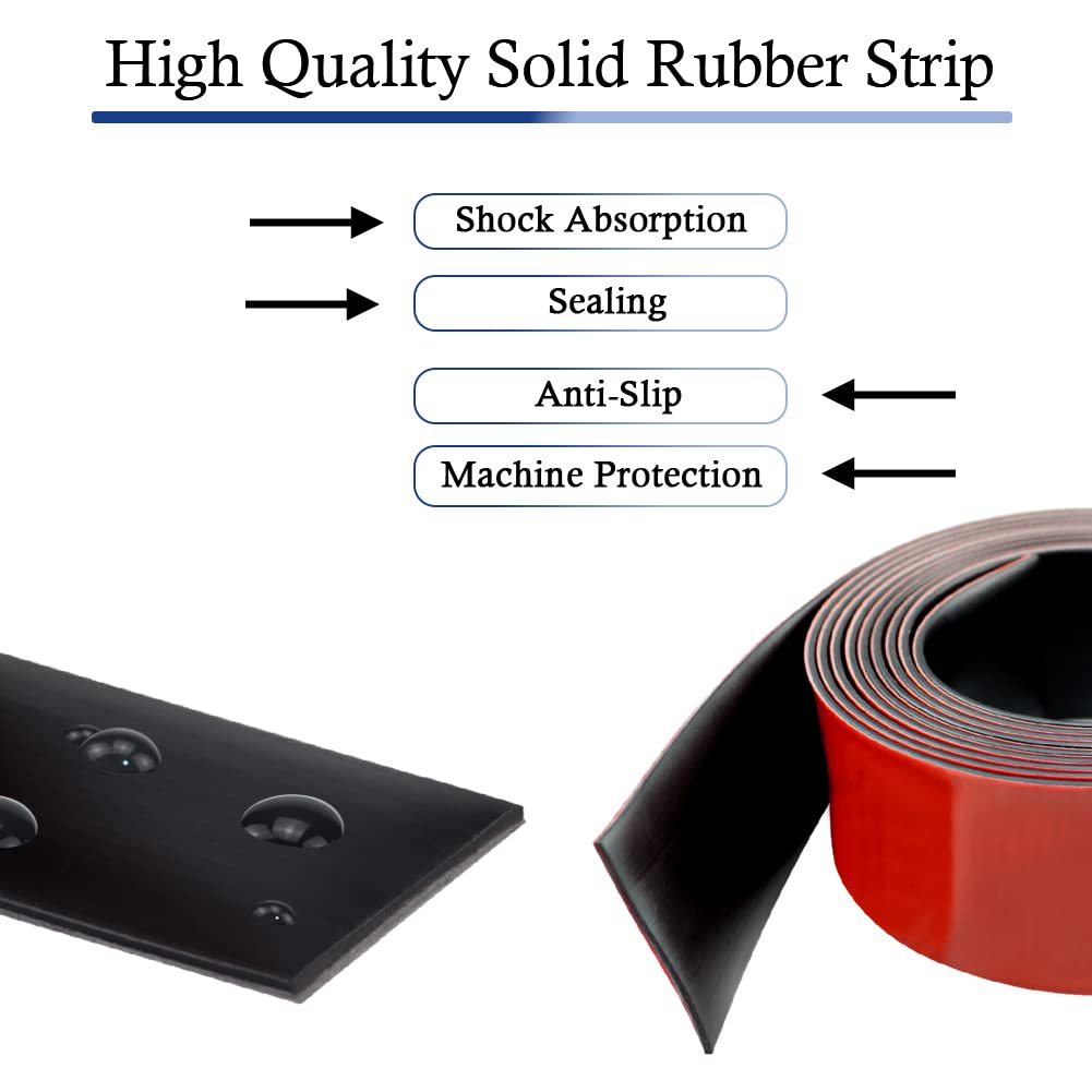 Neoprene Rubber Strips Self Adhesive Solid Rubber Sheets, Rolls & Strips for DIY Gaskets Crafts Pads Seals Warehouse Flooring Neoprene Sheet with Adhesive Backing (2" Wide x 1/8" Thick x 20' Long)