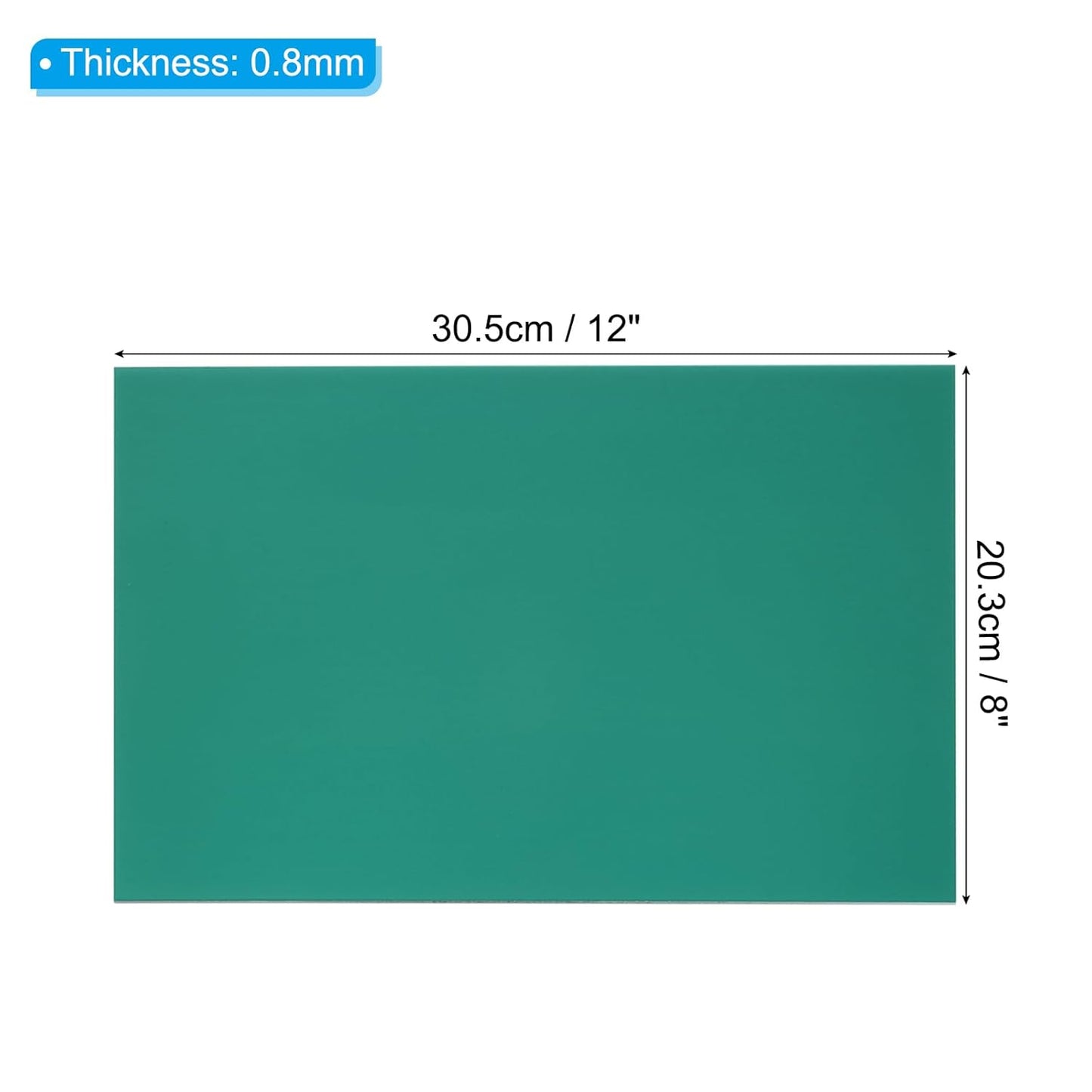PATIKIL 8x12 Inch Anodized Aluminum Sheet Metal, 1Pcs Laser Plates Engraving Blanks 0.5MM Thin Rectangle for Crafting DIY House Laser Engraving, Green