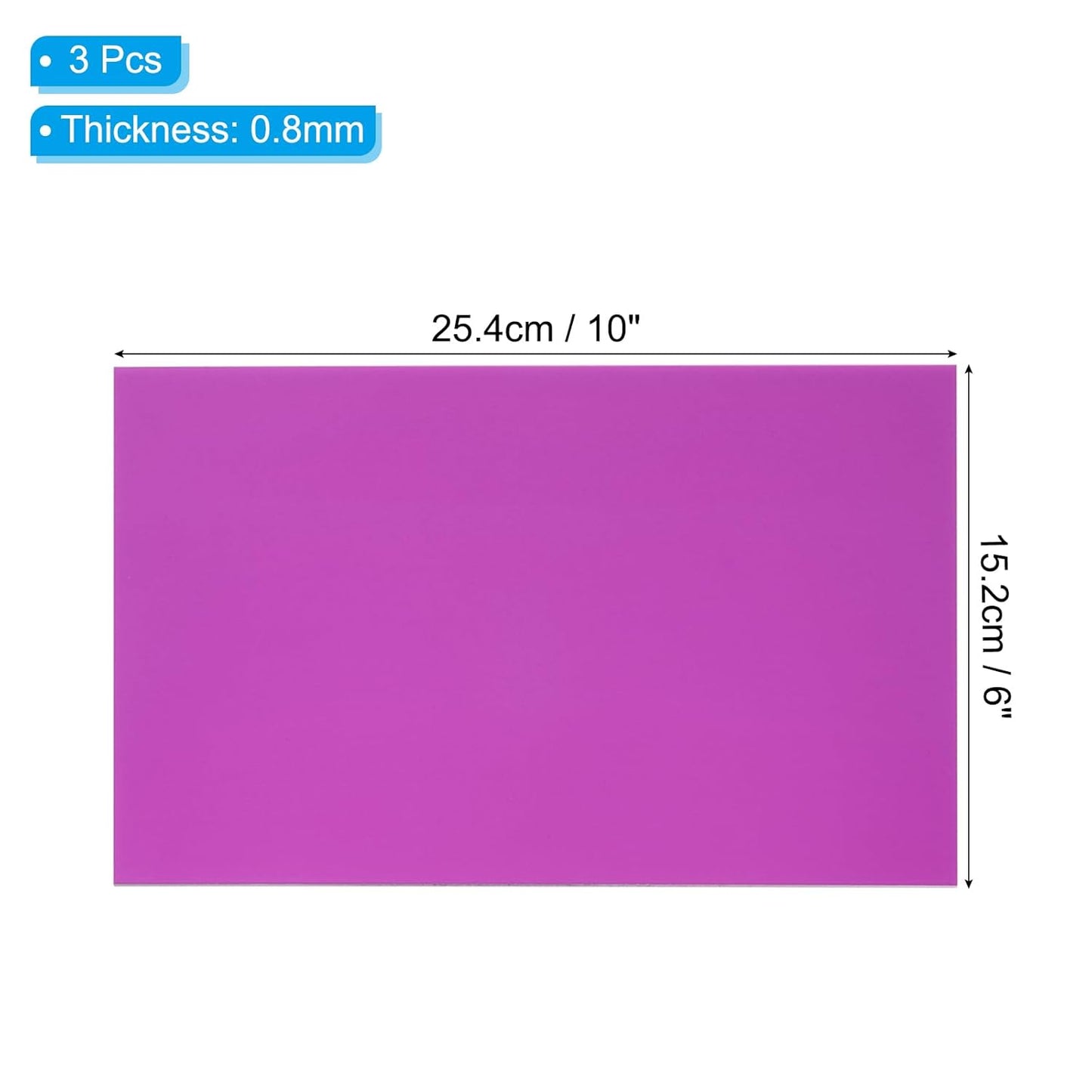 PATIKIL 6x10 Inch Anodized Aluminum Sheet Metal, 3Pcs Laser Plates Engraving Blanks 0.5MM Thin Rectangle for Crafting DIY House Laser Engraving, Purple