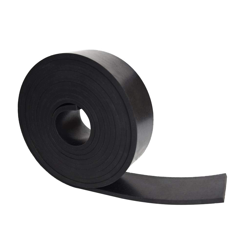 DOBTIM Neoprene Rubber Strips 1/4 (.250)" Thick X 2" Wide X 10' Long, Solid Rubber Rolls Use for Gaskets DIY Material, Supports, Leveling, Sealing, Bumpers, Protection, Abrasion, Flooring, Black