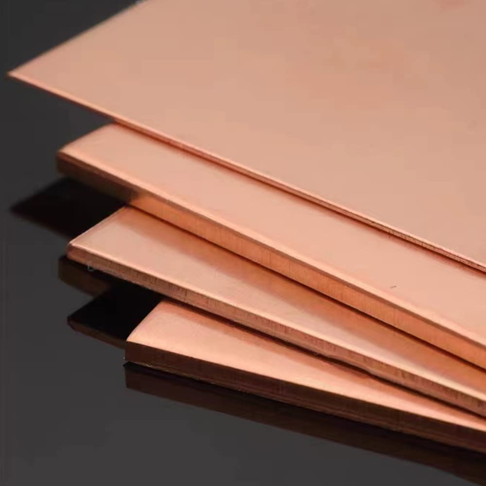 2 Pcs Copper Sheet, 10" x 8", 18 Gauge(1mm) Thickness, Double Sided Film Attached 99.9% Pure Copper Sheets Metal Plates for Crafting. Modelers, Jewelry, Repairs, Electrical