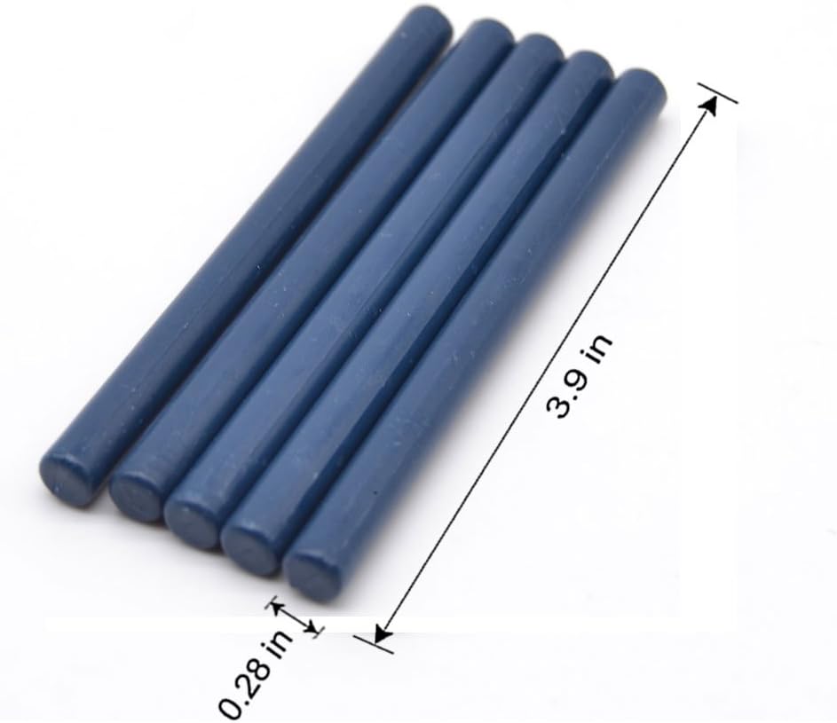 Navy Blue Mini Glue Gun Sealing Wax Stick for Metal Stamp, Making Seals Decoration for Wedding Invitation Envelope Thanks Card Christmas Gift Wrapping, Pack of 16