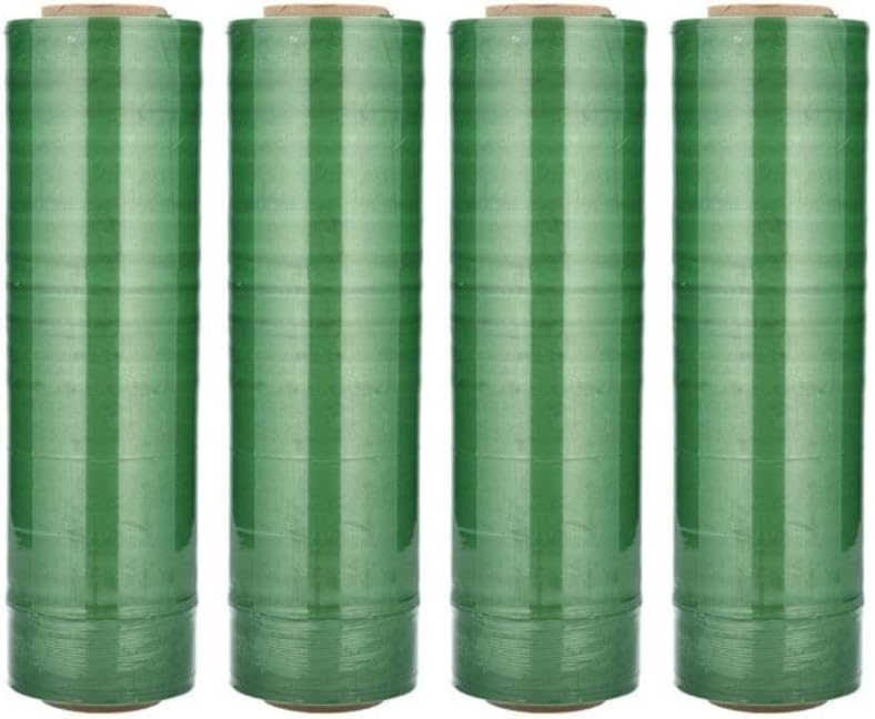 PSBM Green Stretch Wrap, 15 Inch x 1476 Feet, 144 Pack, Tinted Pre-Stretched Shrink Wrap Film for Moving, Packaging, Pallet Wrapping
