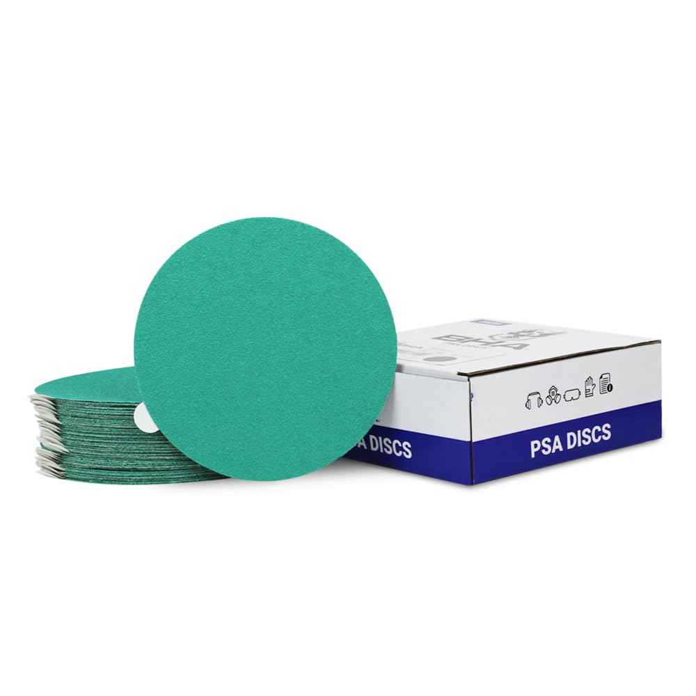 BHA 5” Green Film PSA Self Adhesive Sanding Discs - 50 Pack - Wet/Dry, Sticky Back, Premium Aluminum Oxide for Long-Lasting, Low-Dust & Load Resistant Sanding and Surface Finishing - 600 Grits