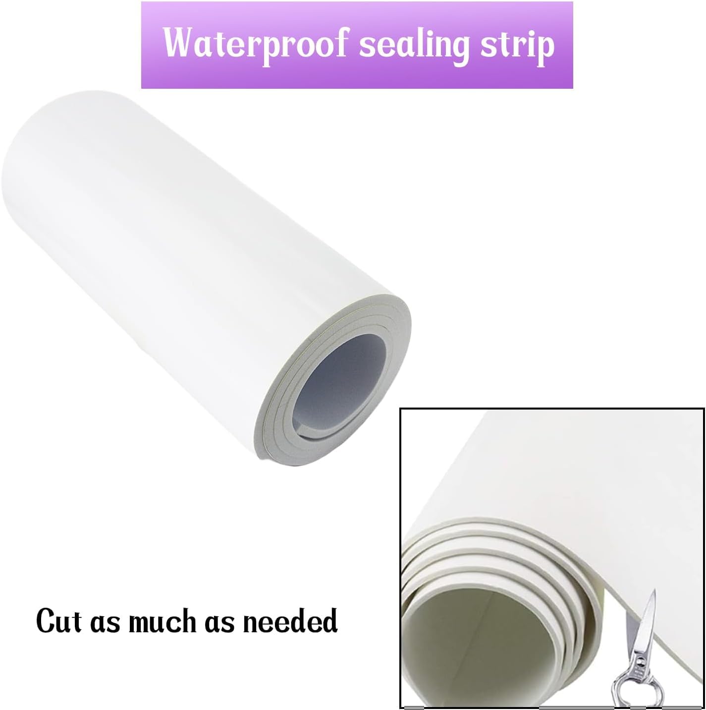Closed Cell Neoprene Foam Rubber Sheet with Adhesive - 60 x 16 x 1/2 Inch Multi-Function Insulation, Soundproofing, and Weatherproof Foam Padding Easy Cut DIY, White