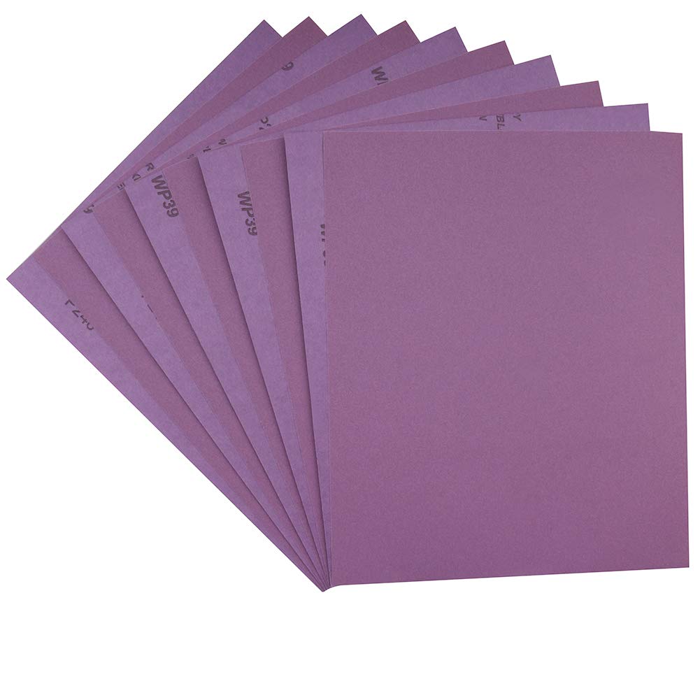 Sandpaper 240 Grit,Wet Dry Sanding Sheets,High Performance White Fused Alumina Abrasive Sand Paper for Wood Furniture Finishing,Metal Grinding,Automotive Polishing,9 x 11 Inch,10-Pack