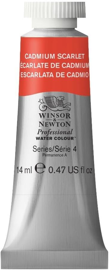Winsor & Newton Professional Watercolor, 14ml (0.47-oz) Tube, Cadmium Scarlet