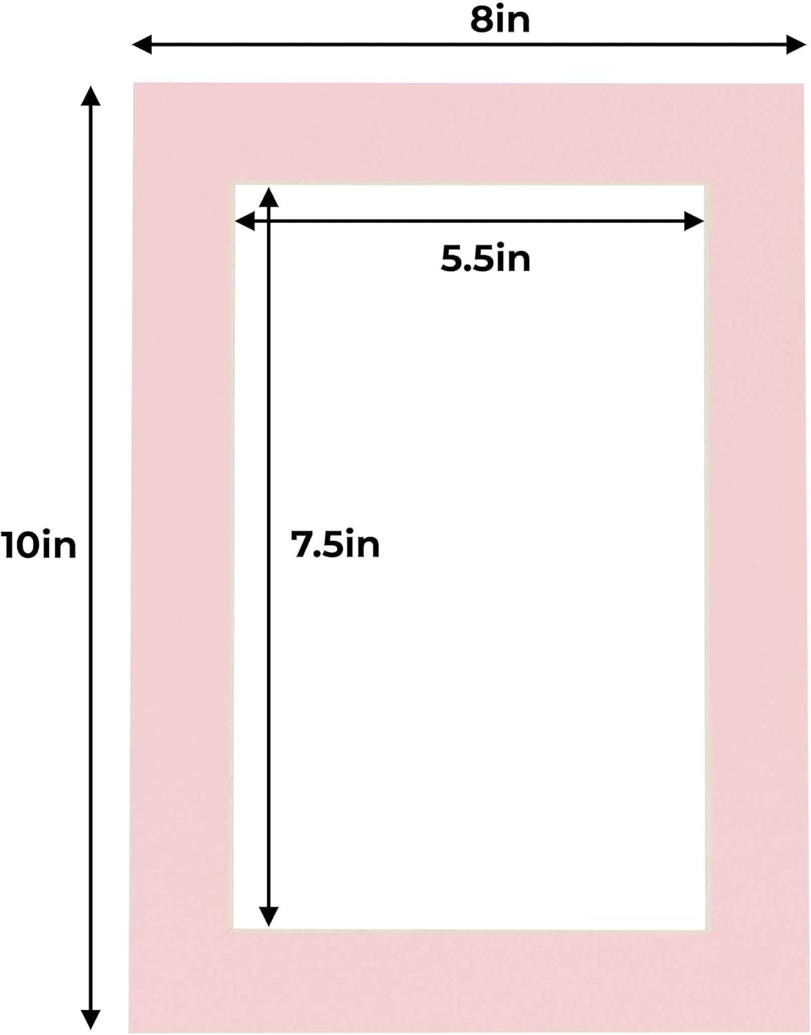 6x8 Mat for 8x10 Frame - Precut Mat Board Acid-Free Show Kit with Backing Board, and Clear Bags Soft Pink 6x8 Photo Matte Made to Fit a 8x10 Picture Frame Matboard for Framing, Pack of 10 Mats