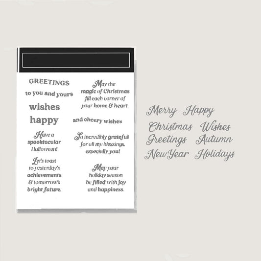 2025-2026 Stamps and Dies for Card Making, Stamps and Dies Set 2025 for Christmas and Halloween, Die Cut DIY Various Festivals Album Scrapbooking Birthdays Greeting Card (M4295)