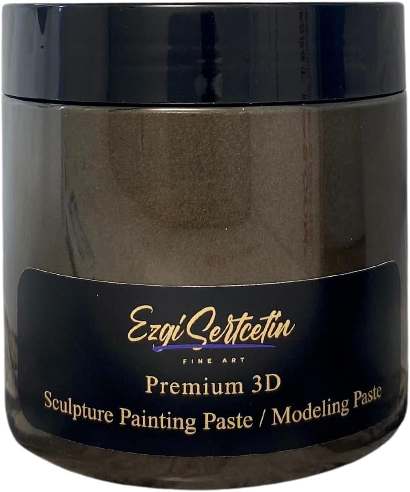 3D Sculpture Painting Paste|Texture Paste|Decorative Plaster|Ready to Use|Unique Metallic Pearl and Neon Colors|Ideal for Artwork|Stencil|Flowers|Texture and Art Relief|6 oz (Café Noir Brown)