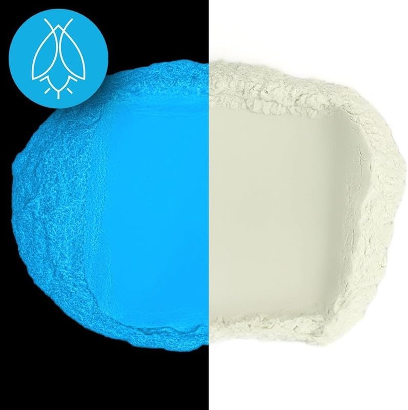 Glow in The Dark Pigment Powder - Neutral and Fluorescent Color for Art Painting, Fine Art, Nail Art Paint, and DIY Crafts - Long Lasting, 10+ Color Options - Neutral Sky Blue - (12 Grams/ .42oz)