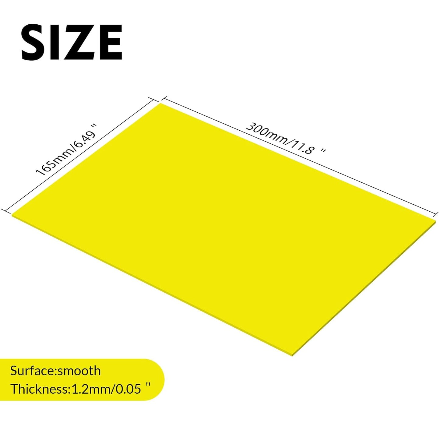 Laser Engraving Blank ABS Double Color Plastic Sheet, 11.8x6.49x0.05 inch Materials Double Color Plastic Sheet for Interior Signs, Badges, DIY Carving Pack of 12 (Yellow)