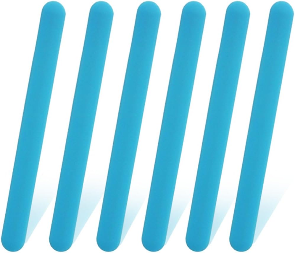 6 PCS Reusable Silicone Stirring Stick, Silicones Stirrings Sticks, Blue Reusable Silicone Wax Stick Popsicle Sticks Tools, for DIY Crafts, Resin, Liquid, Paint