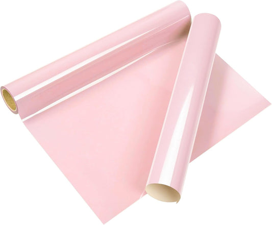 VINYL FROG Heat Transfer Vinyl Roll HTV Vinyl - 12" x5ft Pastel Pink Iron on Vinyl for T-Shirts, Heat Press Vinyl for DIY Craft Designs (Pastel Pink)