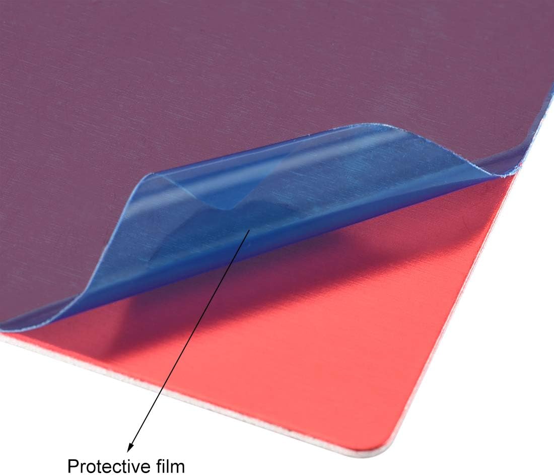 uxcell Blank Metal Card 80x50x1mm Anodized Aluminum Plate for DIY Laser Printing Engraving Red 5 Pcs