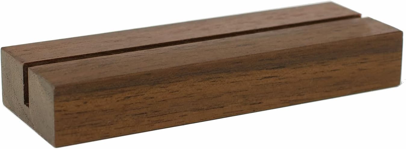 UNIQOOO 20 Pack 4'' Rustic Wood Acrylic Sign Holders | Table Numbers Display Stands | Place Card Holder, Perfect for Retail Shop Wedding Dinner Party Events Decoration