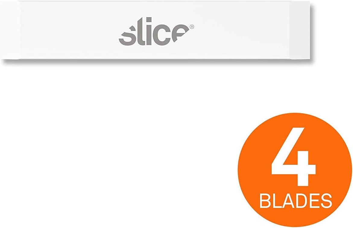 Slice 10535-CS Narrow Chisel Blades, Double Sided, Ceramic Blade Lasts 11x Longer Than Metal, Finger Friendly Edge, 24 Blades, White