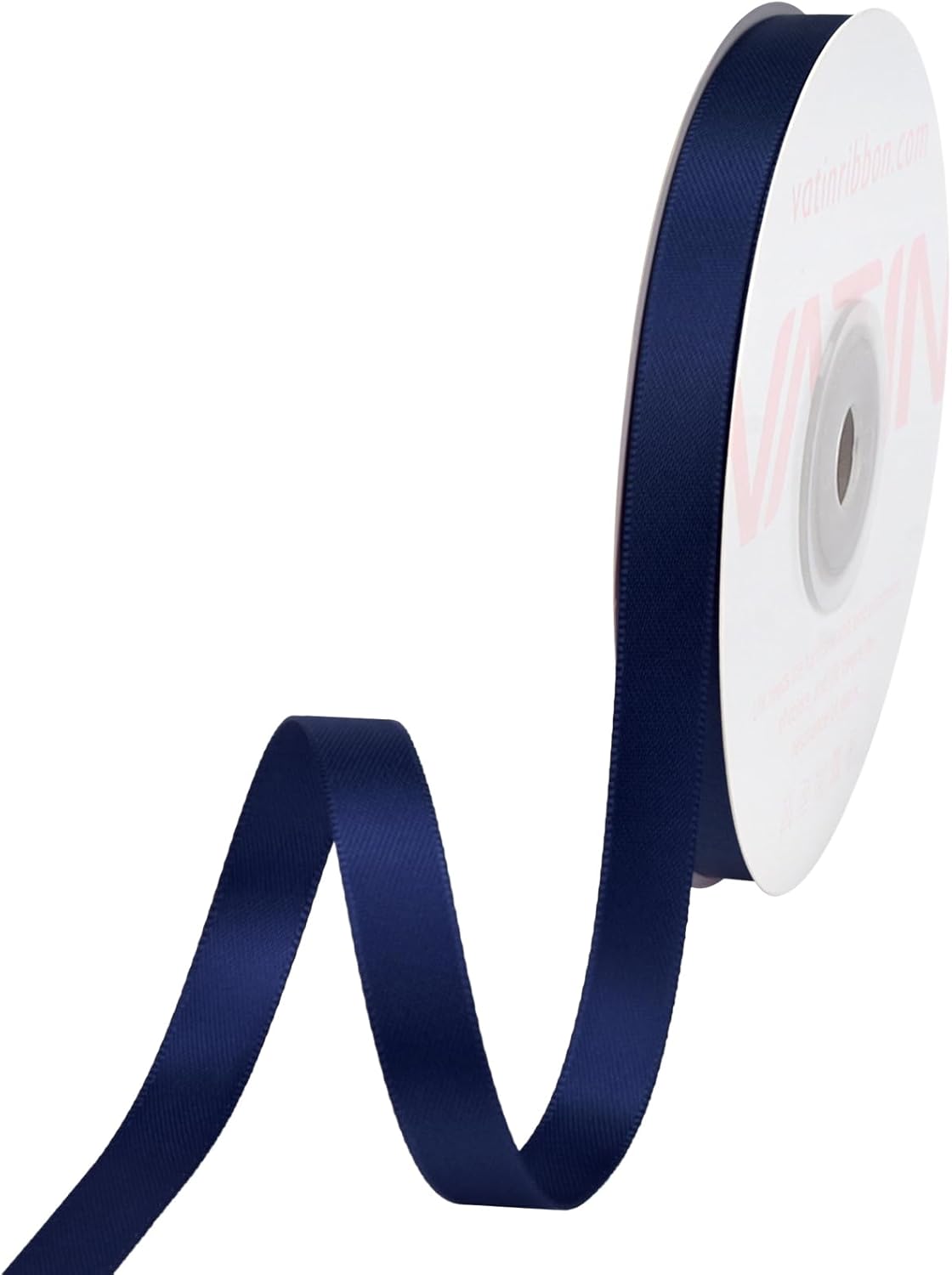 VATIN Double Face Navy Blue Satin Ribbon 3/8" Continuous 50 Yards,Blue Polyester Fabric Ribbon use for Bows Bouquet, Gift Wrapping, Floral Arrangement Wedding Decoration