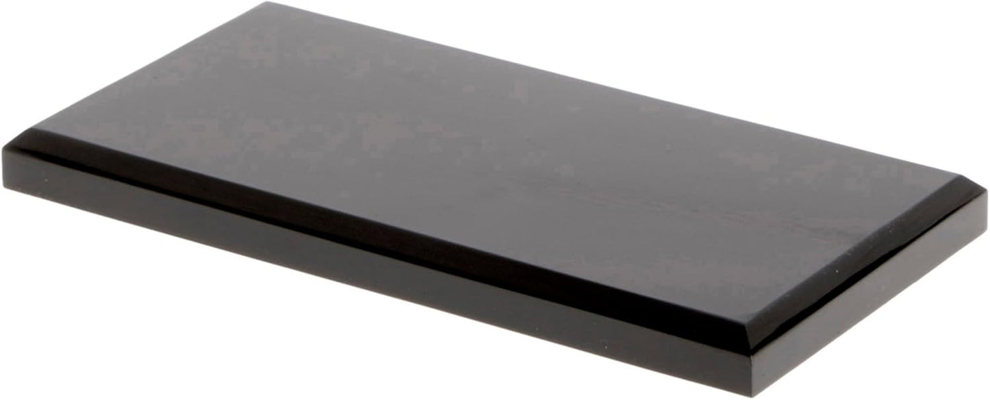Plymor Black Acrylic Rectangular Beveled Display Base, 6" W x 3" D x 0.5" H