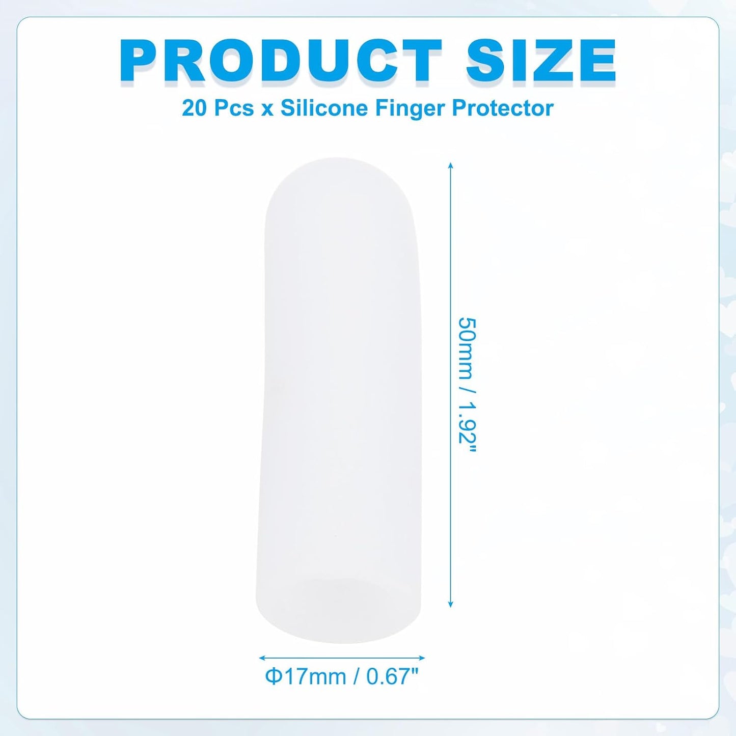 PATIKIL Gel Finger Cots 2"x0.67", 20 Pcs Silicone Finger Protector Support Finger Sleeve Cushions Thumb Protector Covers Fingertip Caps Gloves for Finger Cracking, White