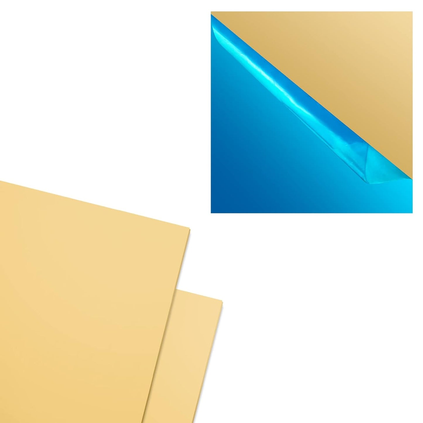 2 Pcs Brass Sheet, 8" x 10", 24 Gauge(0.5mm) Thickness, No Scratches, Film Attached Brass Plates