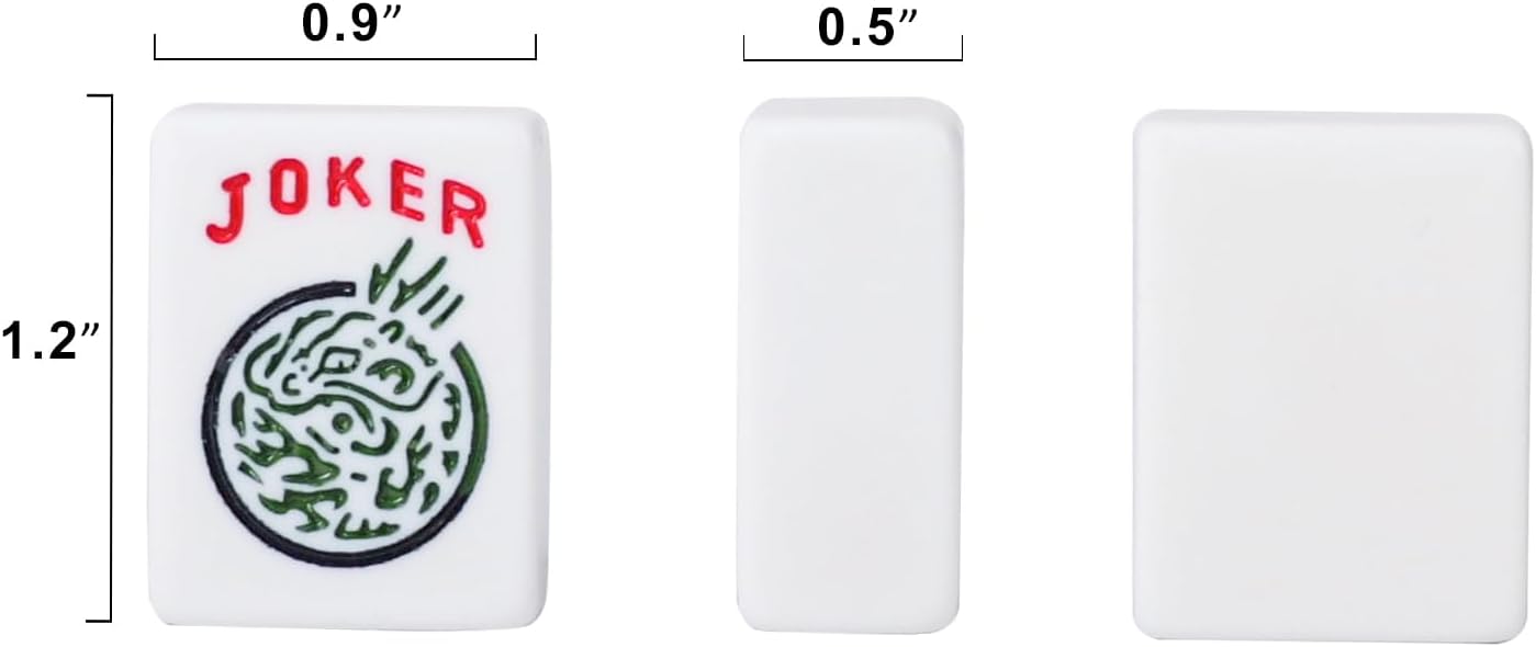 ZGME American Mahjong Set,166 White Tiles with Brown Rectangular Bag and Accessories,4 All-in-One Mahjong Racks with Pushers