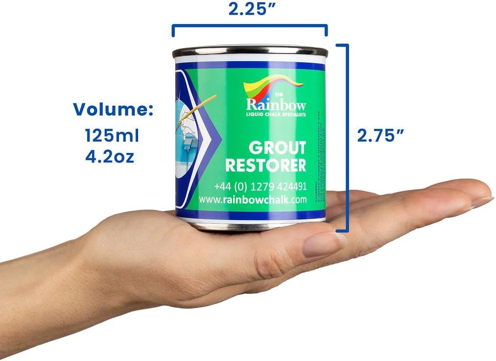 Grout Pen Cream Grout Paint: Waterproof Tile Paint Grout Refresh Restorer for Floor, Kitchen & Bathroom Shower Tiles - Cream - Can Size for Larger Projects - 125ml (4.2oz)