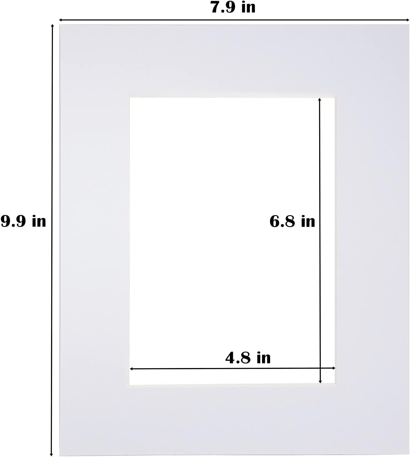 Egofine 8x10 White Picture Mats Pack of 14, Frame Mattes for 5x7 Pictures, Acid Free, 1.2mm Thickness, with Core Bevel Cut