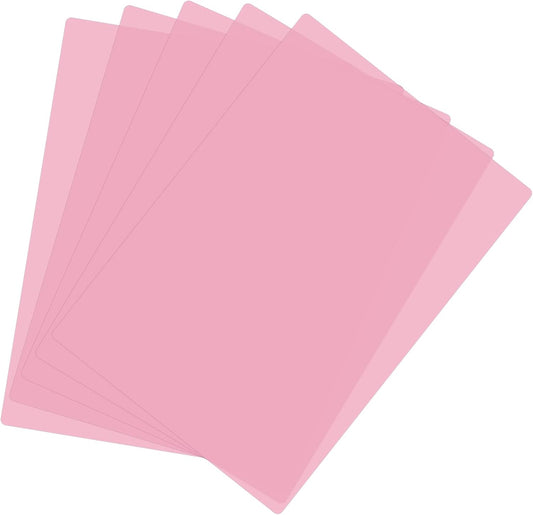 PATIKIL A4 Size Guided Reading Sheet, 5pcs Correction Lighting Gel Filter Colored Overlay Transparent Color Film for Classroom Photo Studio, Pink