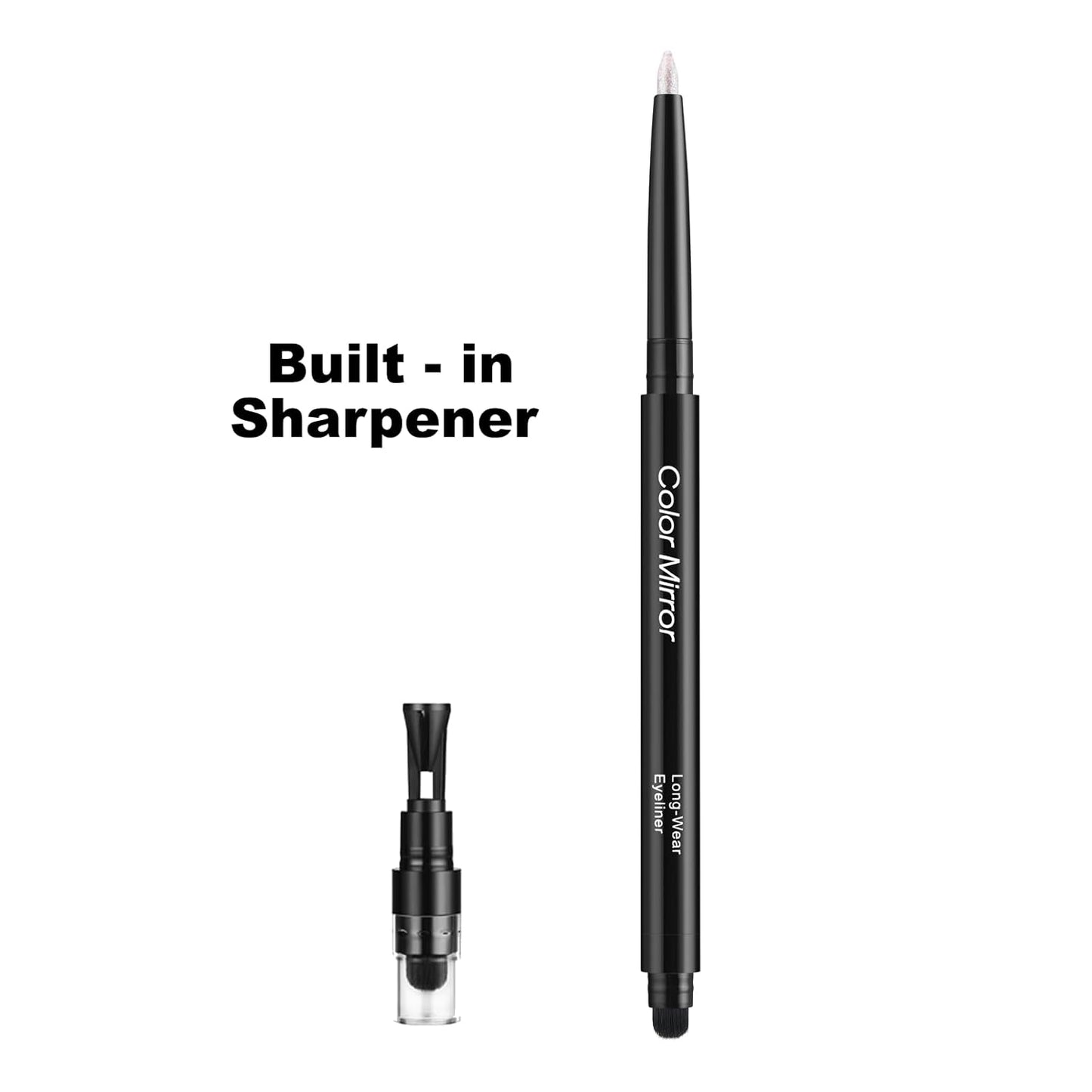 Smudge Proof Eyeliner, Waterproof Retractable Eye liner with Brush, Matte and Shimmer Eyeliner Pencil, Creamy Texture, Long lasting & Smooth(37 Sliver Moon Shimmer)