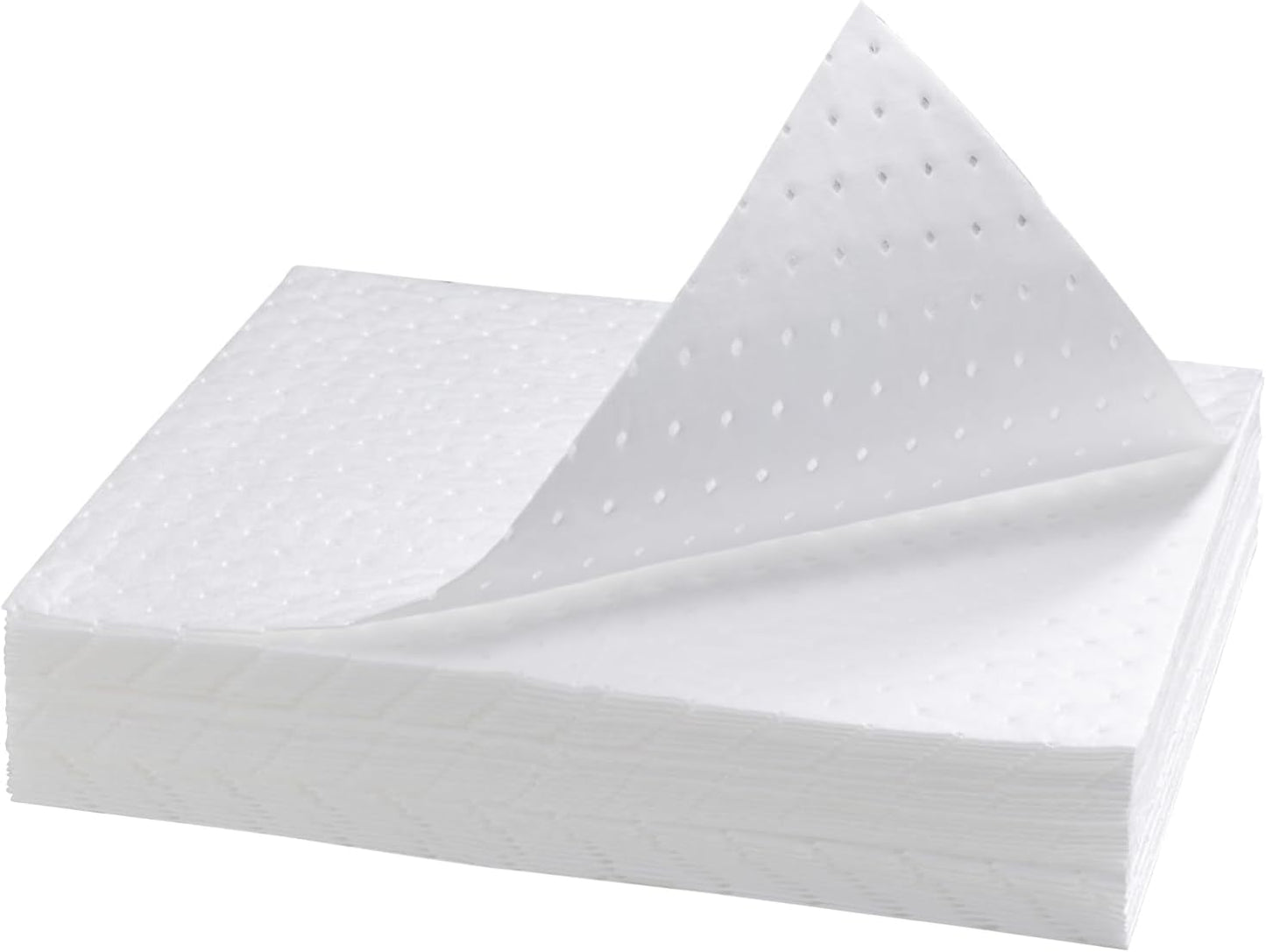 Spill Absorbent Pads 15" x 20" Heavyweight Oil Absorbing Mats,White Absorbing Heavy Weight Oil-Only Absorbent Mat Pad (30PCS)