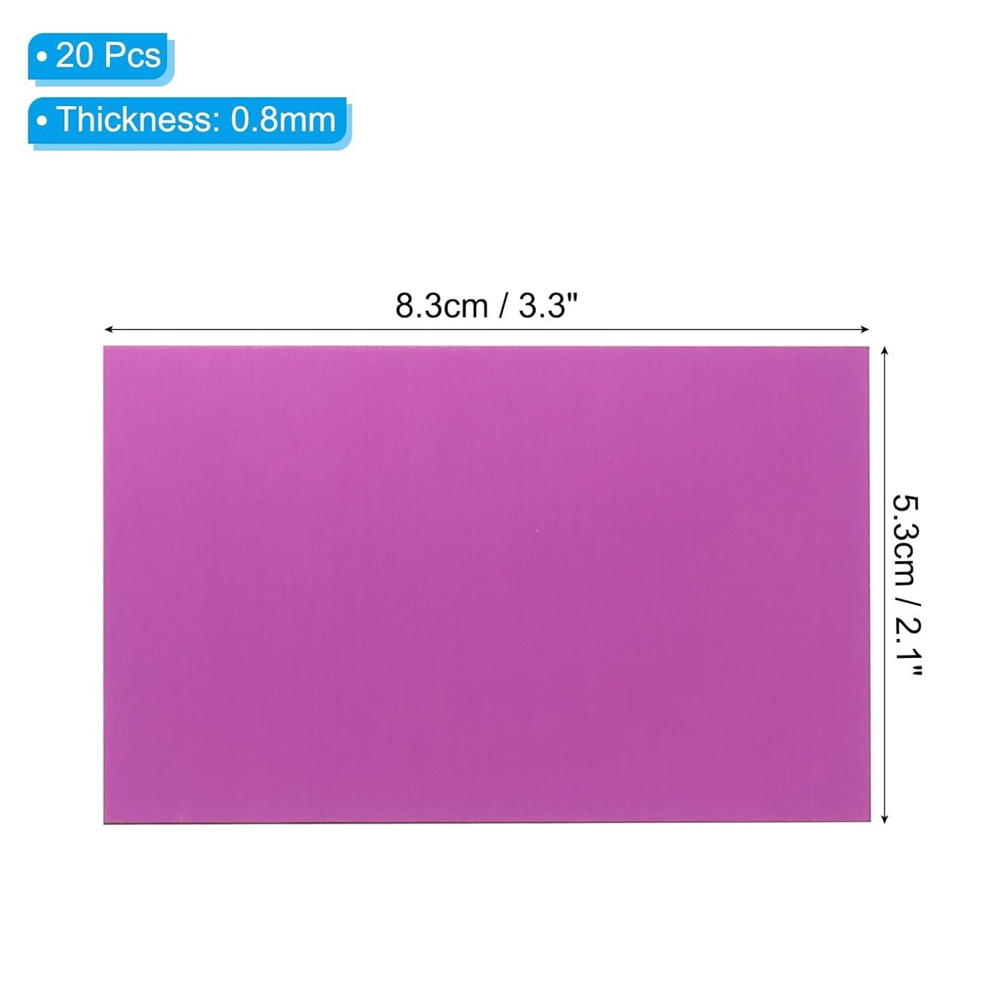 PATIKIL 2.1x3.3 Inch Anodized Aluminum Sheet Metal, 20Pcs Laser Plates Engraving Blanks 0.5MM Thin Rectangle for Crafting DIY House Laser Engraving, Purple