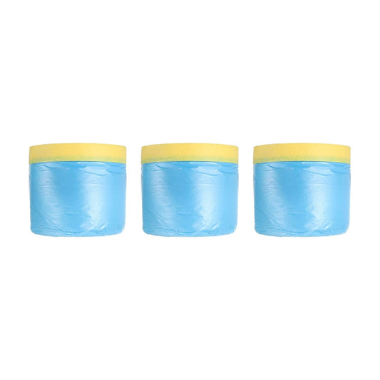 uxcell Pre-Taped Masking Film, 1.8ft x 82ft Plastic Paint Drop Cloth with Medium-Tack Painters Tape for Painting Spraying Protection Blue Film 3Pcs