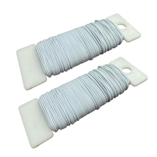 76Yards 26Gauge White Metal Floral Wire Flexible Paddle Florist Garden Wire for Flower Arrangement,Crafts,Christmas Wreaths Tree,Garland.